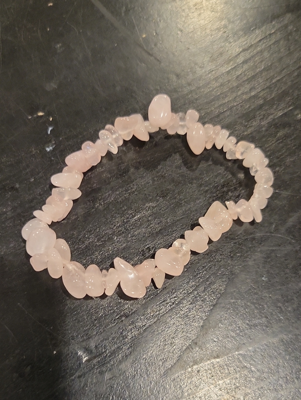 Rose Quartz Crystal Chip Bracelet - Smaller Wrists